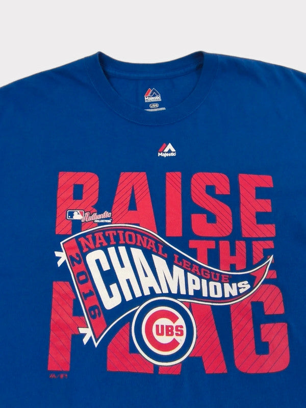 Majestic MLB Raise The Flag National Cahmpions Chicago CUBS size L